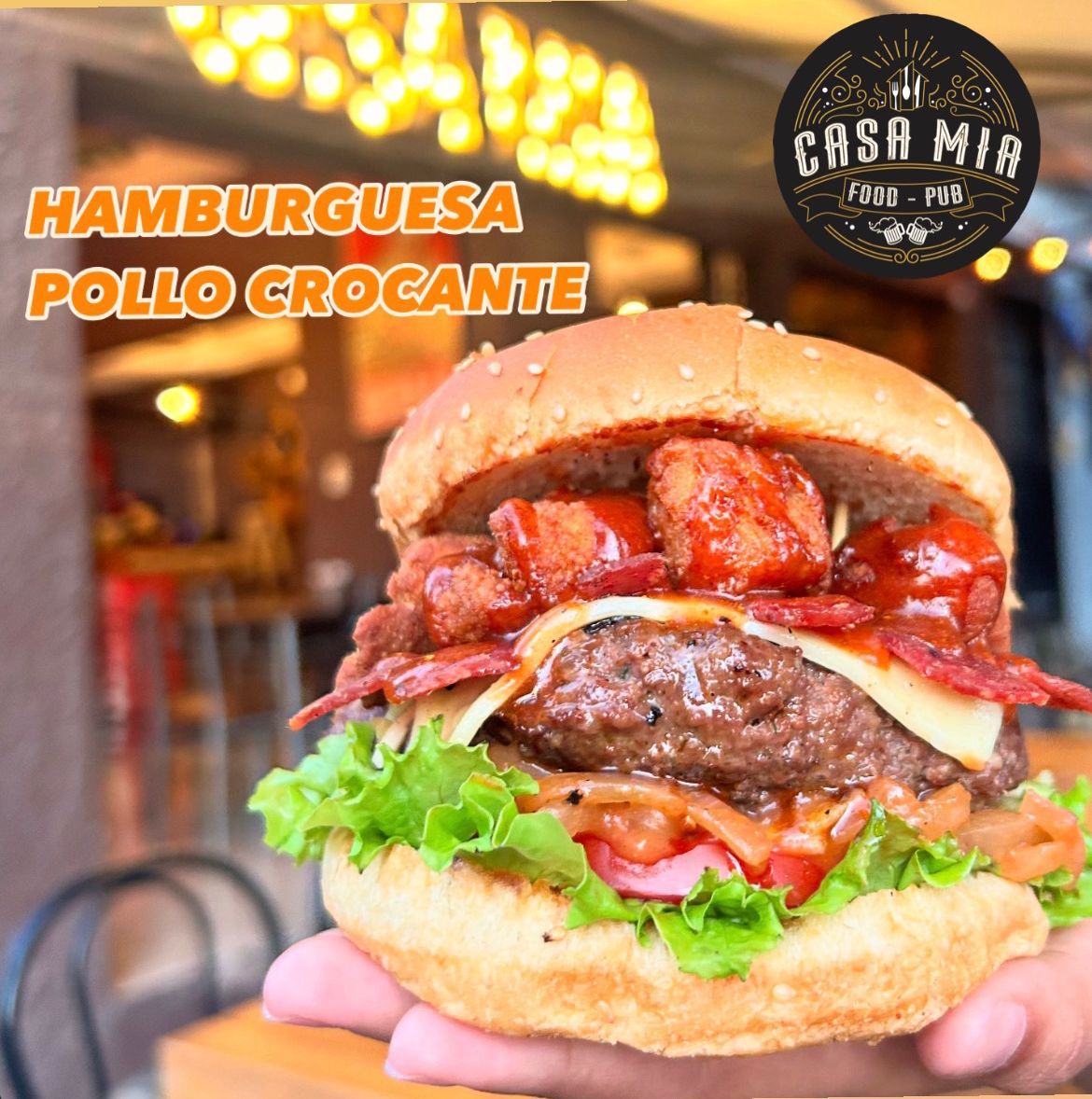 Hamburguesa pollo crocante